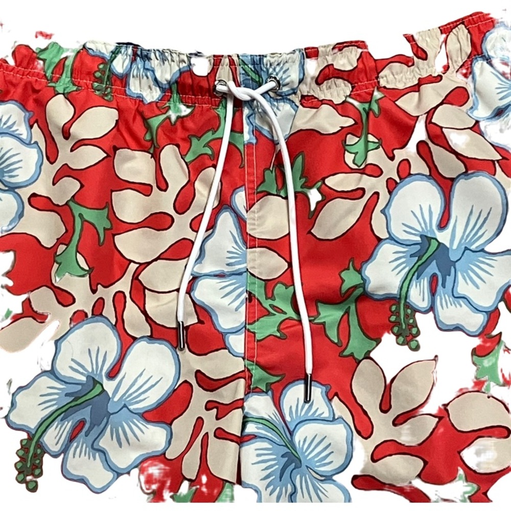 LANDS’ END Mens Tropical Swim Trunks SIZE Large 36-38 Pockets Lined Beach NEW - Picture 3 of 8